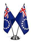 Cook Islands - Miniature Flags Isolated on White Background.