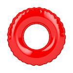 Red swim ring isolated on white