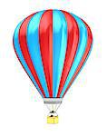 3d illustration of hot air balloon isolated over white