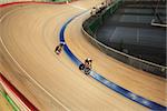 St. Petersburg, Russia,7 August 2014 Championship of Russia on cycling races on the track among juniors tilt  shot
