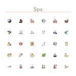 Spa colored line icons set. Vector illustration.
