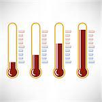 Set of Thermometer Icons Isolated on White Background