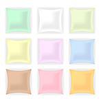 Set of Colorful Pillows isolated on White Background.