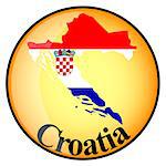 orange button with the image maps of Croatia in the form of national flag