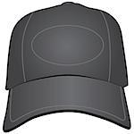 Basketball cap of black cloth. Vector illustration.