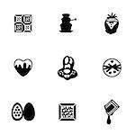 Vector Chocolate icon set on white background