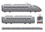 Grey Passenger train Isolated vector illustration