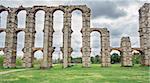 Aqueduct of the Miracles in Merida, Spain. Front view