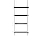 Rope ladder in white and black design on white background