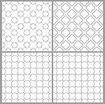 Four different seamless pattern black and white