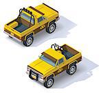 Isometric icon representing pickup truck