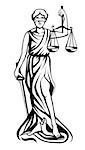 Femida - lady justice,  graphic vector illustration