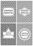 set of vector template with seamless swatches in retro style for packaging