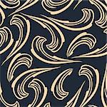 Abstract seamless background vintage. Vector pattern gold silk