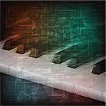 abstract grunge music background with piano keys