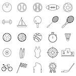 Sport  line icons on white background, stock vector