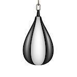 Punching bag for boxing in black and white design on white background