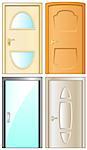 modern isolated doors set on white background