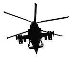 Military helicopter silhouette. Vector EPS8