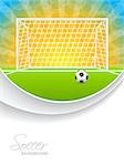 Abstract soccer brochure design with ball gate and field