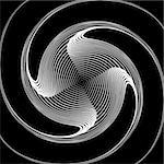 Design monochrome twirl movement illusion background. Abstract strip torsion backdrop. Vector-art illustration. No gradient