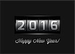 New Year counter 2016. VectoriIllustration on black