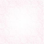 Template for wedding, invitation or greeting card with white lace frame on pink background