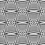 Design seamless monochrome illusion checkered pattern. Abstract torsion background. Vector art. No gradient