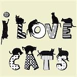 I love card card with cats silhouettes