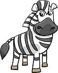 Cartoon Illustration of Funny Zebra African Animal