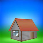 Modern House on Blue Sky Background for Your Design