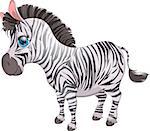 beautiful zebra is painted on a white background