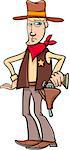 Cartoon Illustration of Cowboy Sheriff  Character