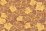 Vector Seamless pattern with autumn maple leaves in a retro style. fall background