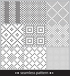 Nine different seamless pattern black and white