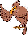 Cartoon Illustration of Eagle Wild Bird Animal Character