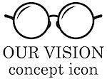 our vision icon with black eyeglasses silhouette