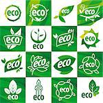 large set of vector logos eco