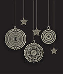 Vector Christmas balls on a black background