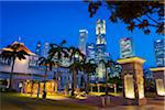 Parliament House and Skyline at Night, Central Region, Singapore