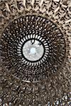 Close-up of the interior, metal structure of the UK Pavilion at Milan Expo 2015, Italy