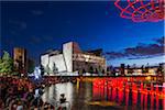 The tree of Life light show with the Italy Pavilion designed by Nemesi Studio in the background at Milan expo 2015, Italy