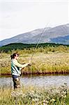 Woman fishing