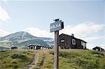 Wooden houses in mountains