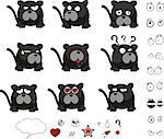 panther ball cartoon set in vector format very easy to edit