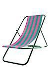 Striped beach bed isolated over white background.