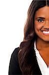 Cropped image of a young smiling businesswoman