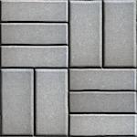 Gray Pave Slabs Rectangles Arranged Perpendicular to Each other Two or Three Pieces. Seamless Tileable Texture.