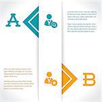 Infographic background design with two options and their description