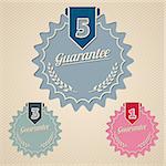 Guarantee icon set of three flat style